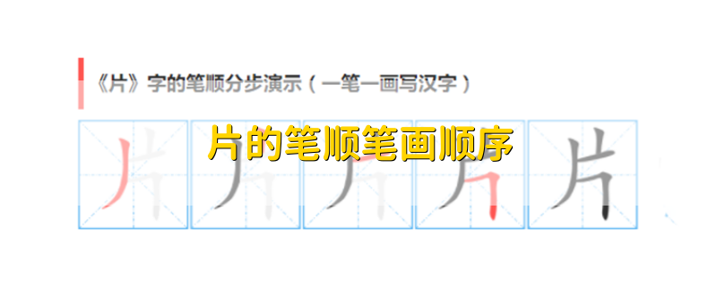 片的笔顺笔画顺序